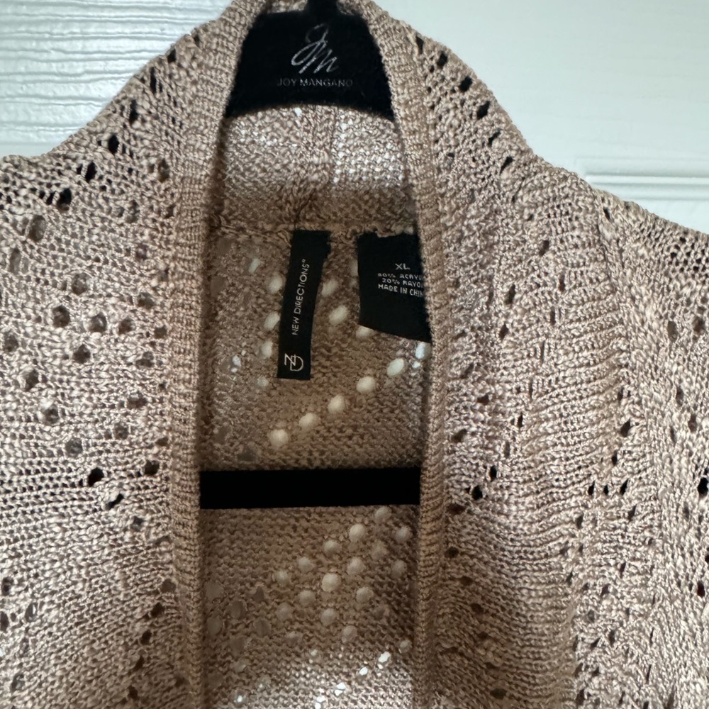 New Direction Cardigan taupe, NWOT.  XL. New without tags.
